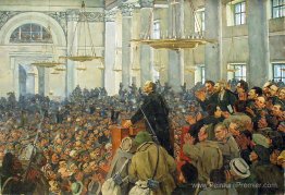 Première apparition de Lénine lors d'une réunion à Smolny, le Pe