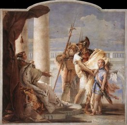 Le détail de Dido, de Aeneid présente Cupidon, déguisé en Ascani