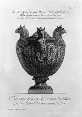 Vase avec des griffes et des côtes en marbre ancien