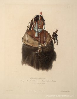 Mándeh Páhchu, un jeune Mandan Indien, plaque 24 du volume 1 de