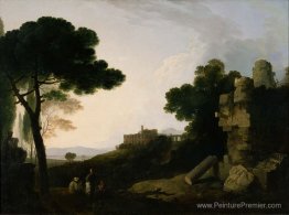 Paysage capriccio avec tombe des horatii et curiatii, et la vill