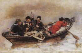 Cosaques en bateau (Étude à "La conquête de la Sibérie par Yerma