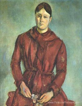 Portrait de Madame Cezanne dans une robe rouge