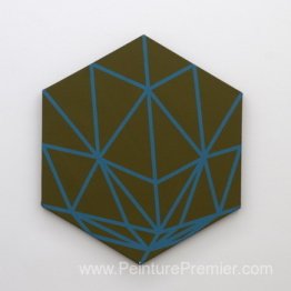 Hexagone avec des lignes turquoise