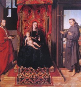 La vierge et l'enfant intronisé avec les saints Jerome et Franci