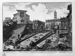 Vue du Capitole romain, avec l'escalier qui va à l'église d'Arac