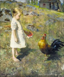 La fille et le coq