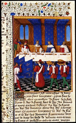 Banquet donné par Charles V (1338-80) dans Hhonour de son oncle