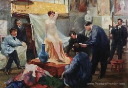 Déclaration du modèle dans le studio d'Ilya Repin