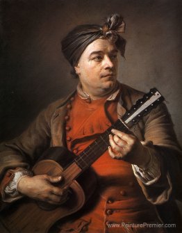 Jacques Dumont le Romain jouant de la guitare