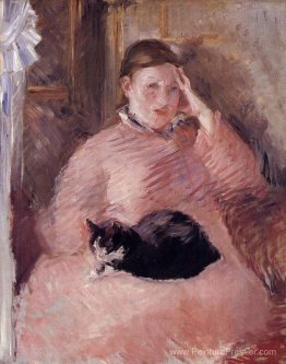 Femme avec un chat