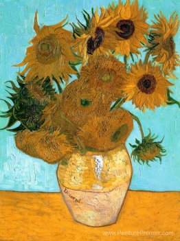 Nature morte - Vase avec douze tournesols