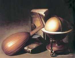 Nature morte avec globe, luth et livres