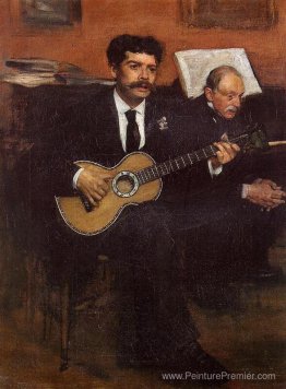 Portrait de Lorenzo Pagans, Tenor espagnol et Auguste Degas, le