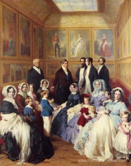 La reine Victoria et le prince Albert avec la famille du roi Lou