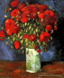 Vase avec coquelicots rouges