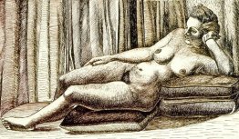 Femme allongée nue