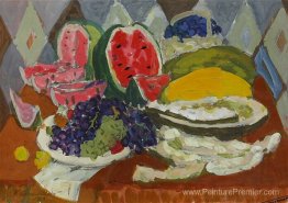 Nature morte avec des fruits et de la pastèque