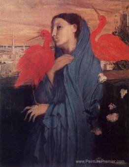 Femme sur une terrasse (jeune femme et ibis)