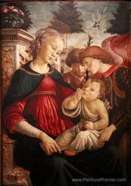 Vierge et enfant avec deux anges