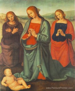 Madonna avec des saints adorant l'enfant