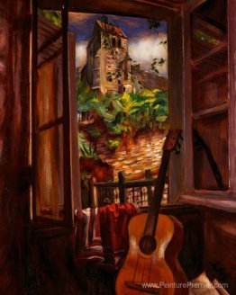 Intérieur avec une guitare