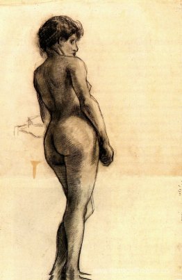 Femme debout nue vue de l'arrière