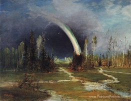 Paysage avec un arc-en-ciel