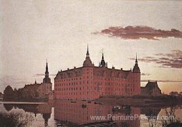 Palais Frederiksborg dans la lumière du soir