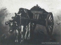 Chariot avec du bœuf noir