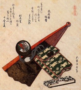Une pochette en cuir avec kagami
