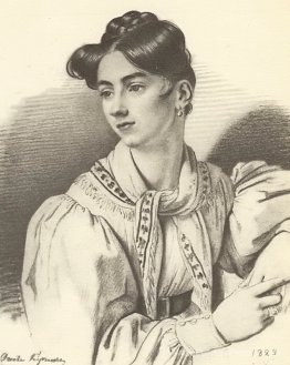 Portrait d'une femme inconnue avec un kerchief sur son cou