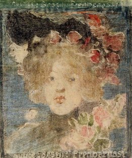 Tête d'une fille (avec des roses)