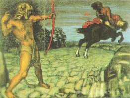 Heracles tue le Centaur Nessus pour sauver Deianira