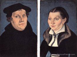 Diptych avec les portraits de Martin Luther et de sa femme