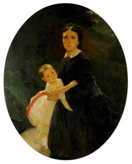 Portrait de Shestova avec sa fille