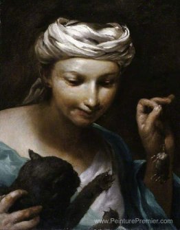 Fille avec un chat