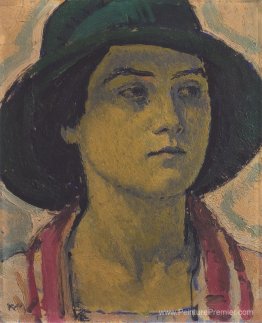 Jeune femme avec un chapeau