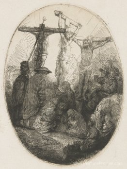 Christ crucifié entre les deux voleurs une assiette ovale