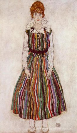 Portrait d'Edith Schiele, la femme de l'artiste