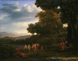 Paysage avec des satyres et des nymphes dansantes