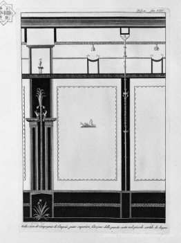 Dans la maison de Pompéi, l'étage inférieur du mur du porche ave