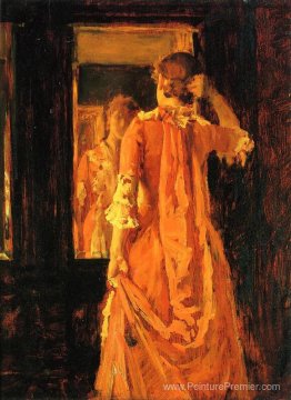 Jeune femme avant un miroir