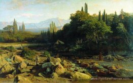 Crimée. Paysage avec une rivière.