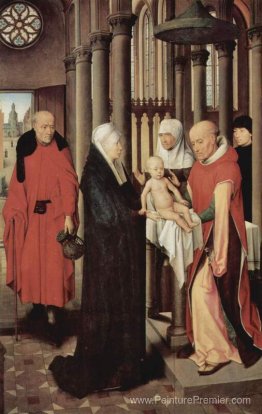 Adoration des mages: aile droite du triptyque, représentant la p