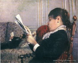 Intérieur, femme lisant