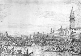 Venise: La Canale di San Marco avec le Bucintoro à l'ancre