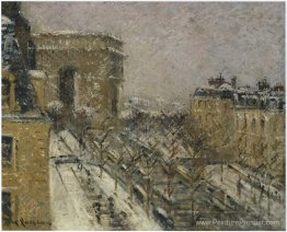 Arc de triomphe dans la neige