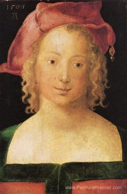 Face à une jeune fille avec béret rouge