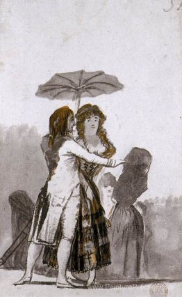 Couple avec parasol sur le Paseo